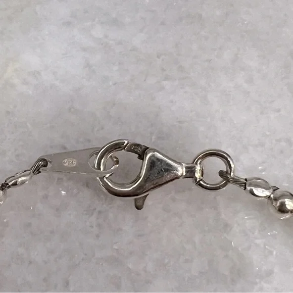 Sterling Silver Graduated Beaded Ball Necklace - Picture 10 of 12